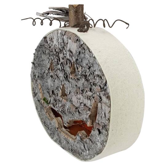 12" Gray LED Battery Operated Jack-O-Lantern Halloween Table Top Decoration
